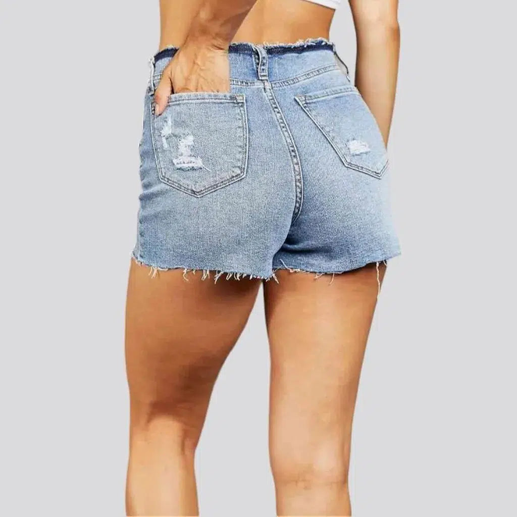 Straight women's jeans shorts