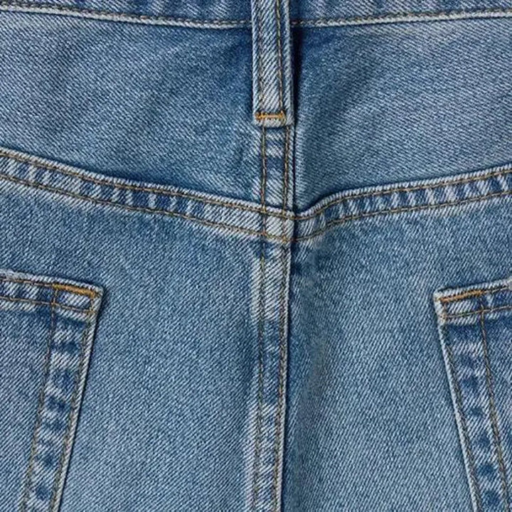 Straight light-wash jean shorts
 for men