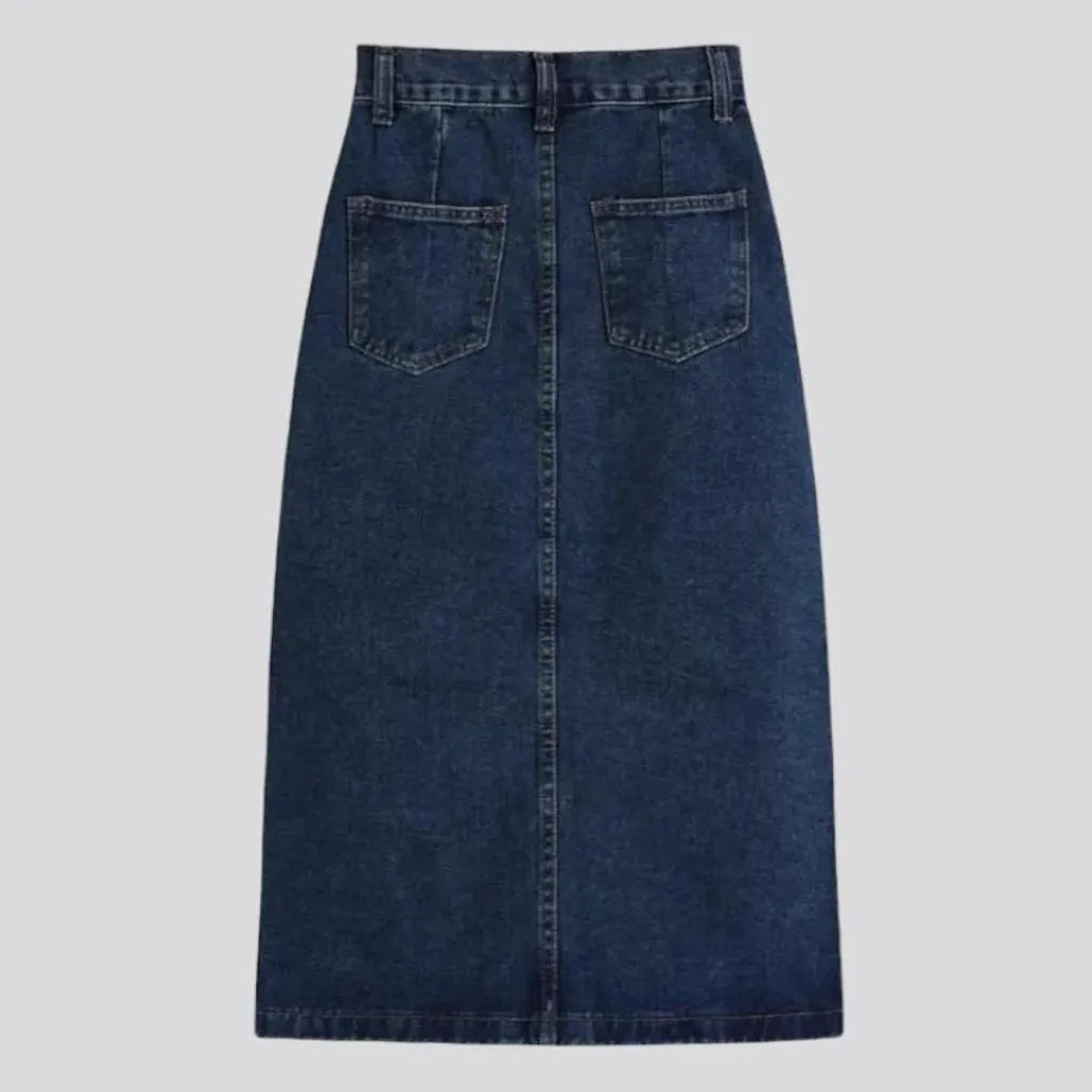 Medium-wash denim skirt
 for women