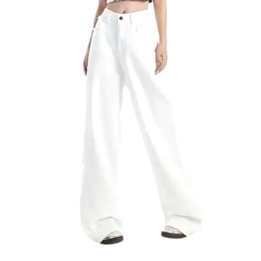 High Waisted Women's Jeans - White