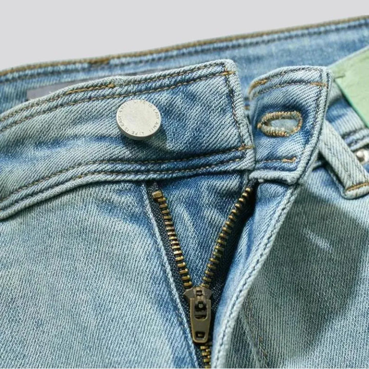 Exposed-label floor-length jeans
 for women