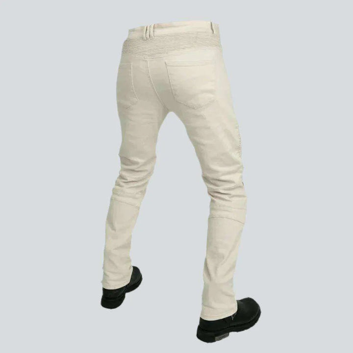 White men's biker jeans