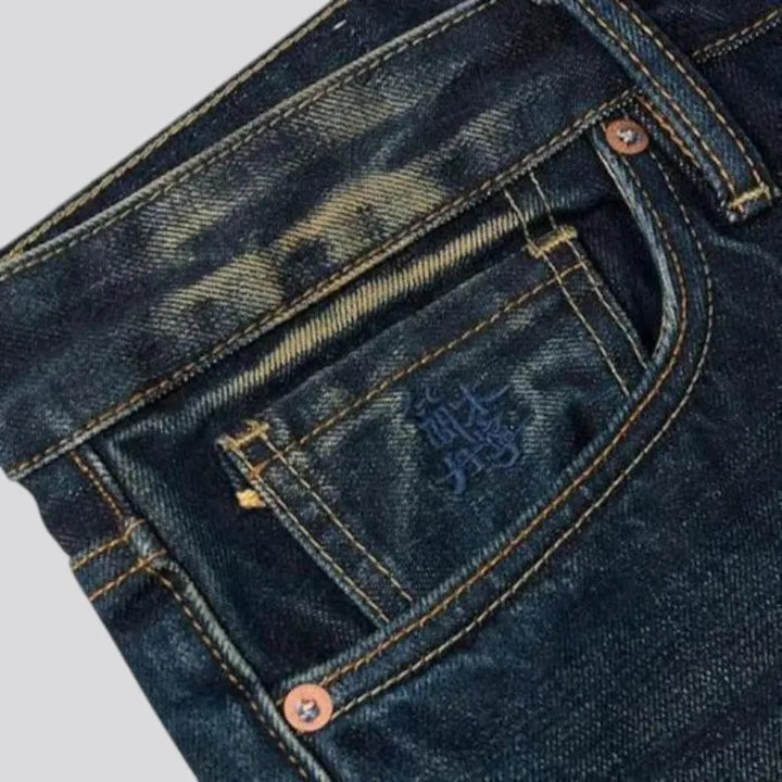 Fade pattern mid-rise men's jeans