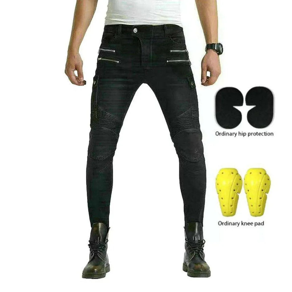 Biker cargo jeans with zippers