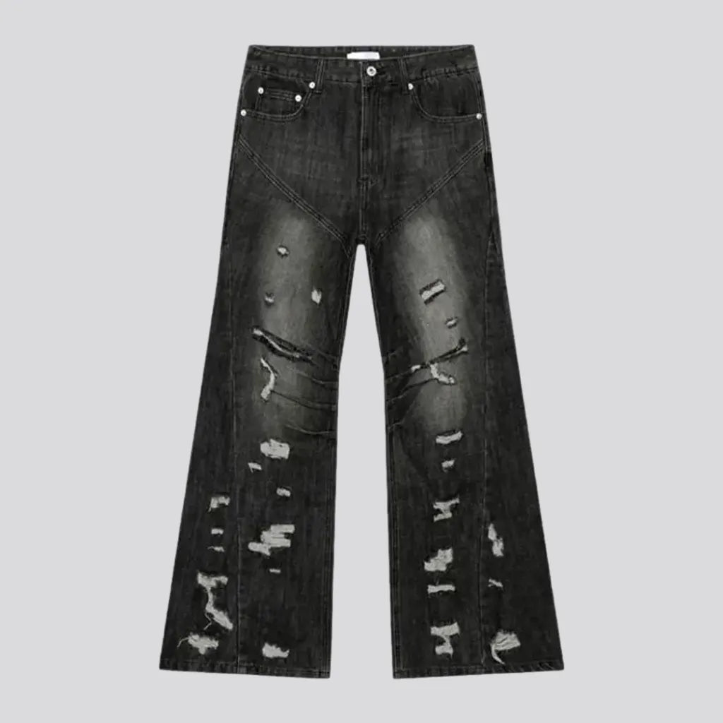 Boho Grunge Distressed Mid Rise Men's Jeans | Jeans4you.shop