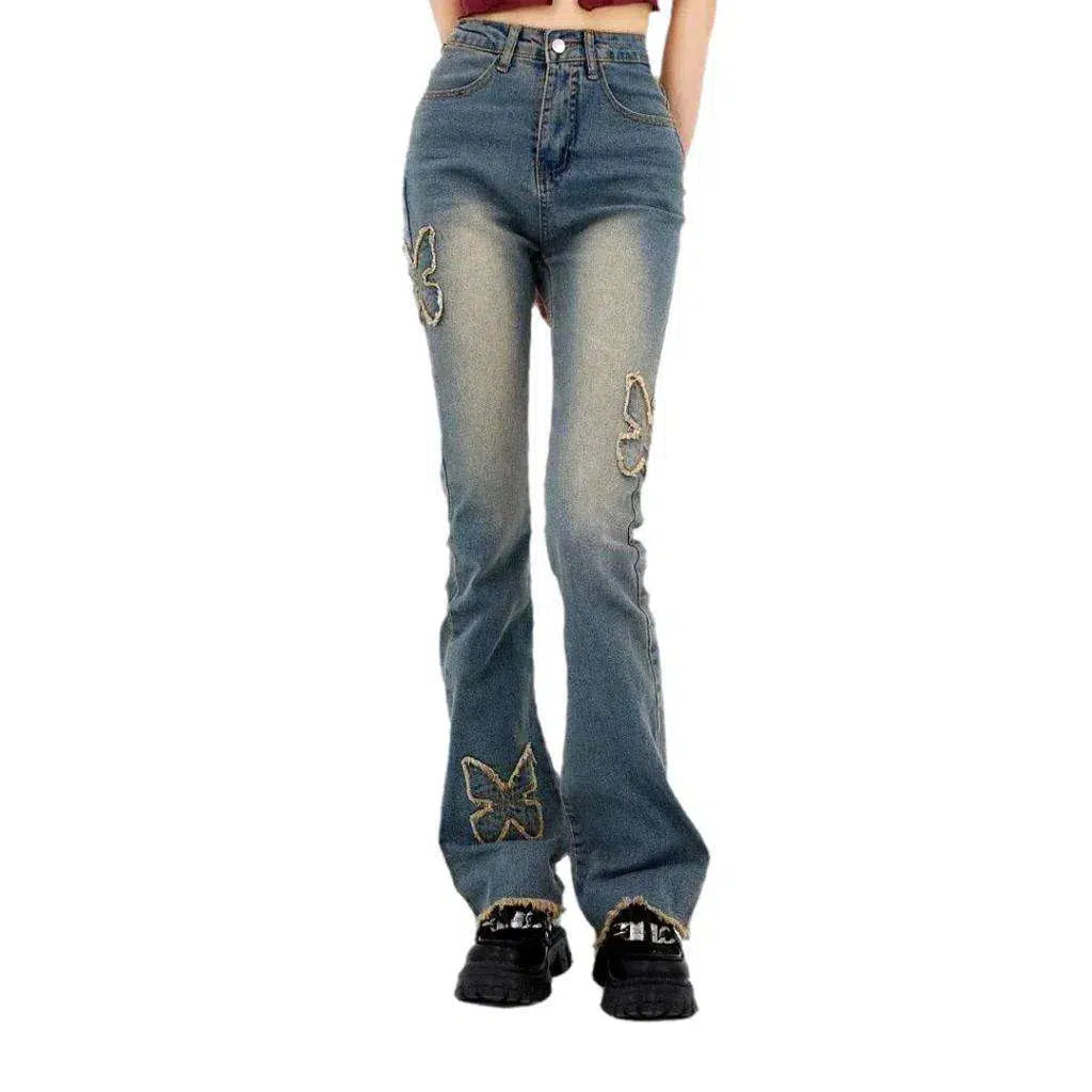 Bootcut raw women's hem jeans