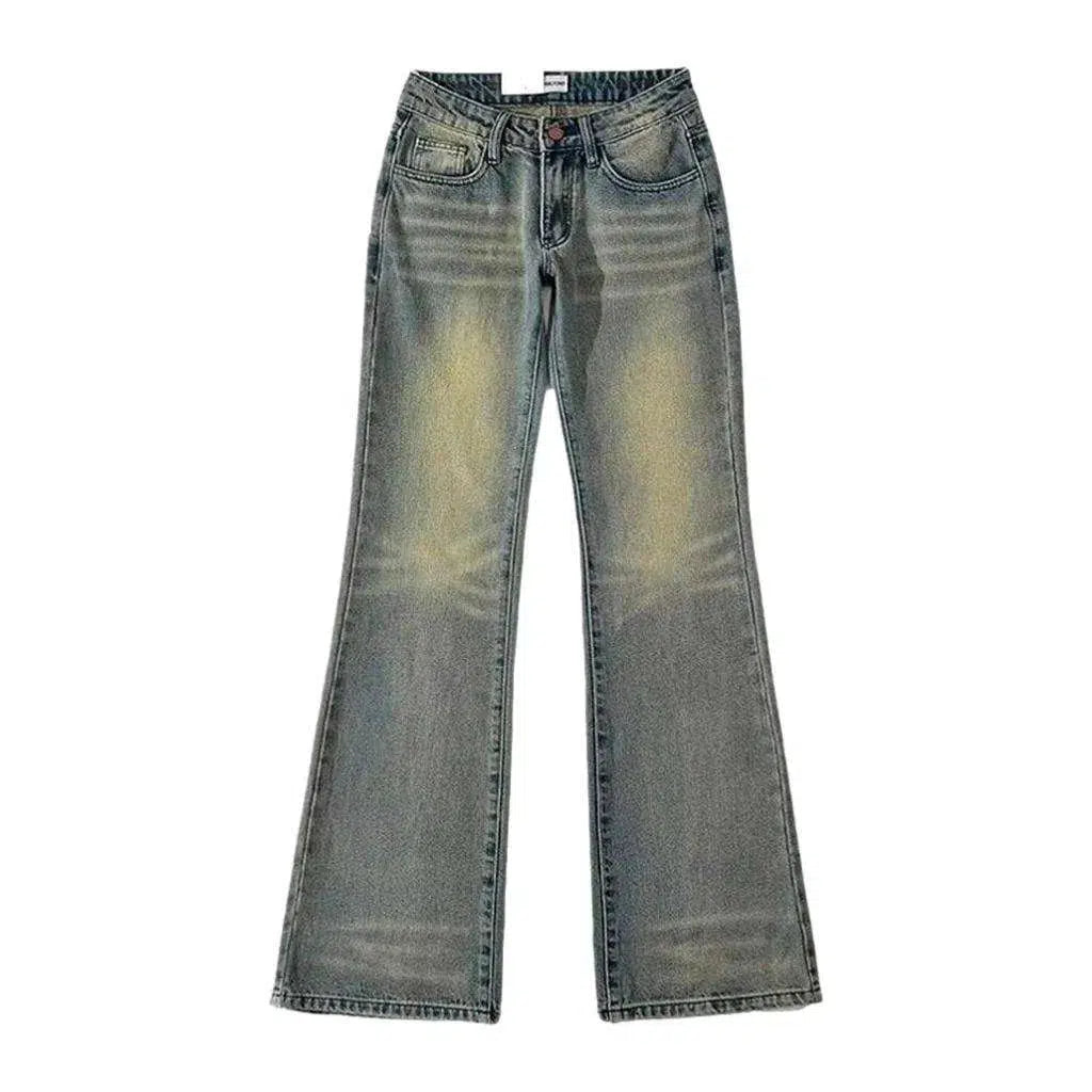 Bootcut women's whiskered jeans