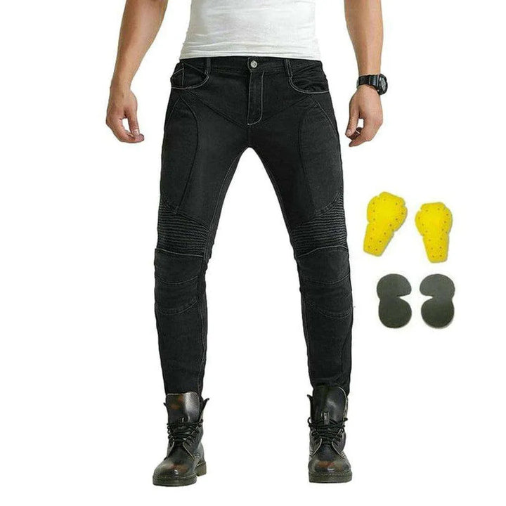 Breathable mesh men's biker jeans