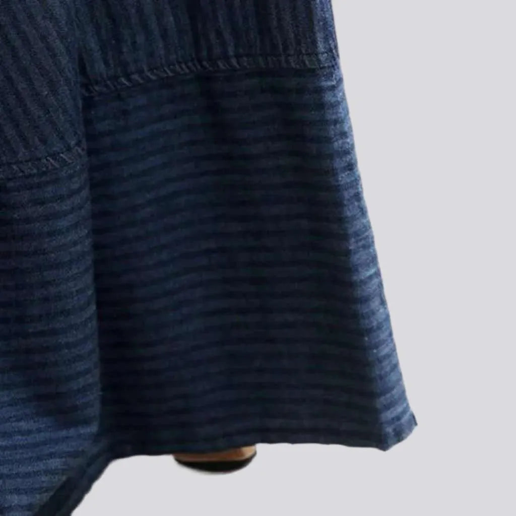 Ornament print jean skirt