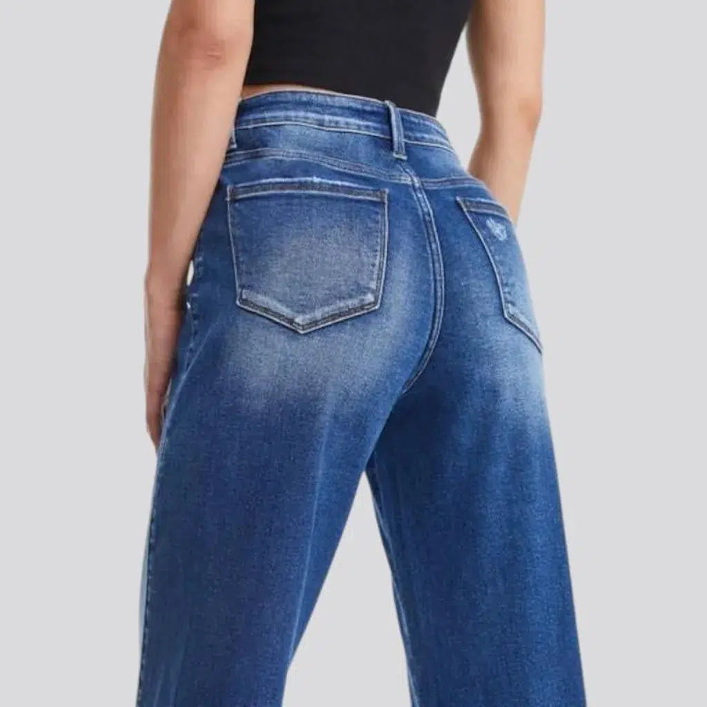 Ankle-length wide-leg jeans
 for ladies