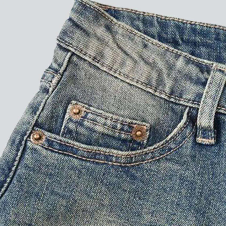 Vintage cropped women's denim shorts