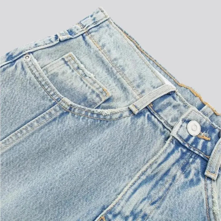 Bleached baggy fit women's jeans