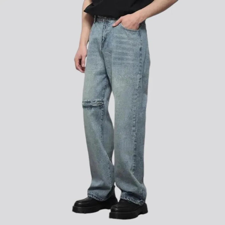 Sanded vintage grunge baggy men's jeans