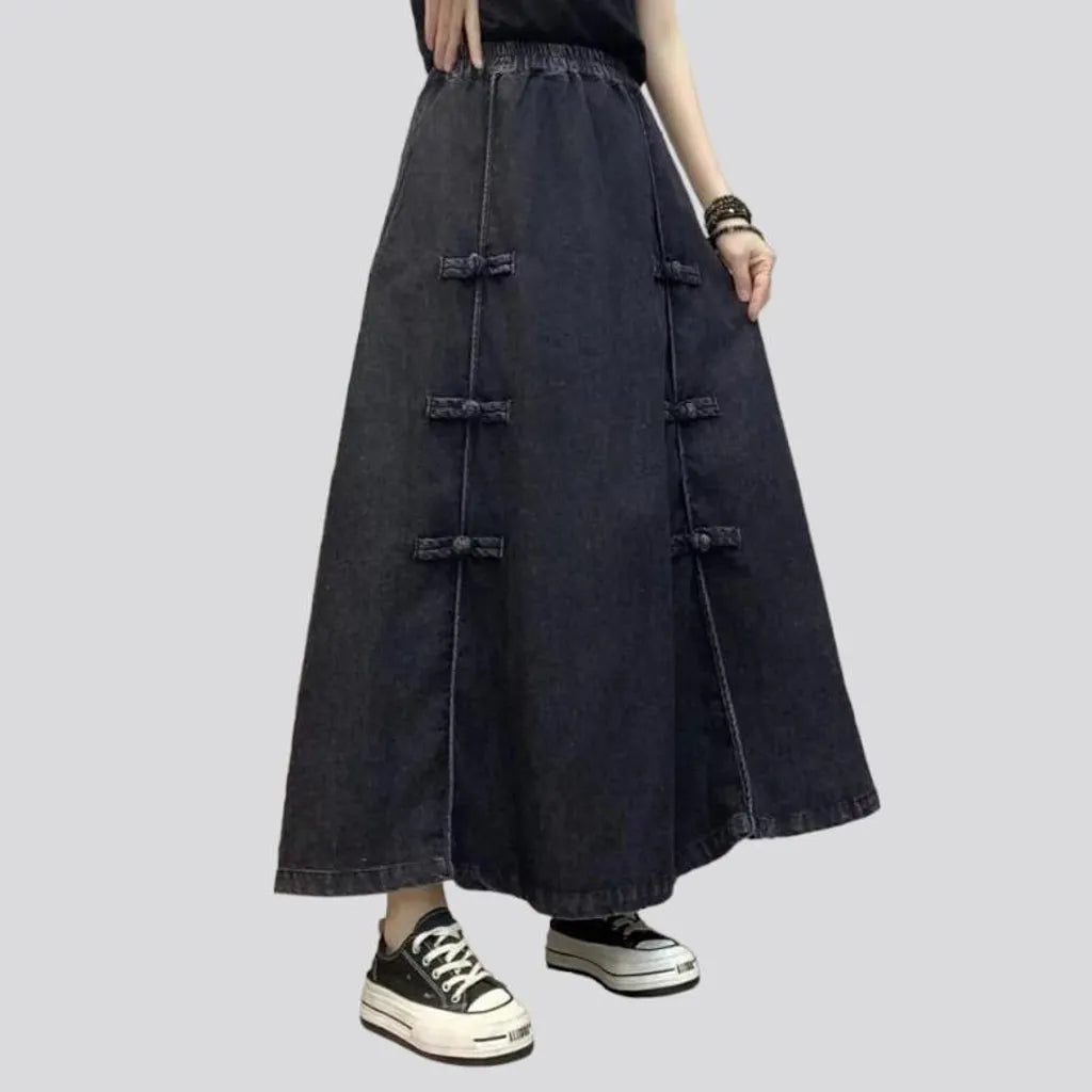 Long boho denim skirt
 for ladies