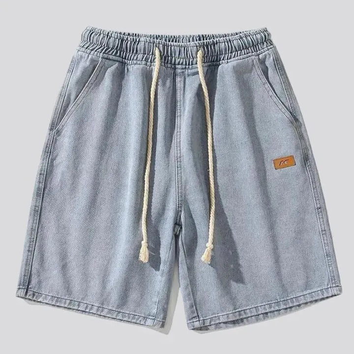 Sanded thin denim shorts
 for men