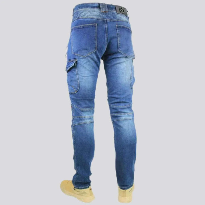 Cargo protective men's motorcycle jeans