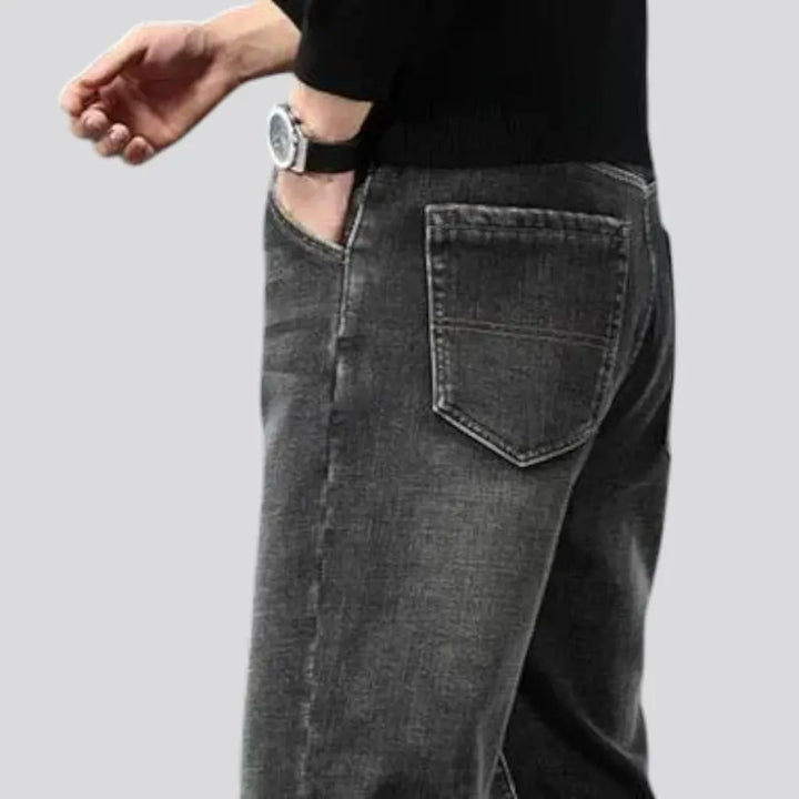 Straight fit dark faded men's jeans