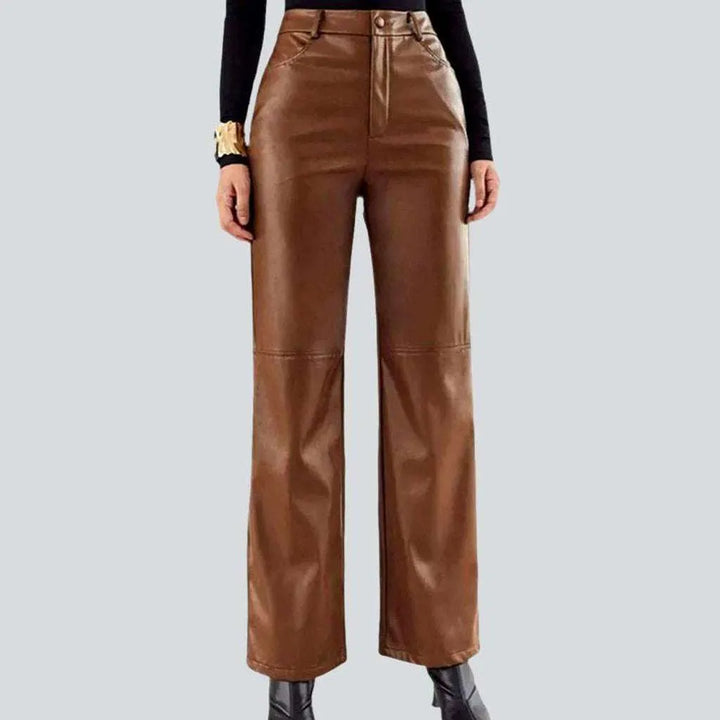 High-waist color women's denim pants