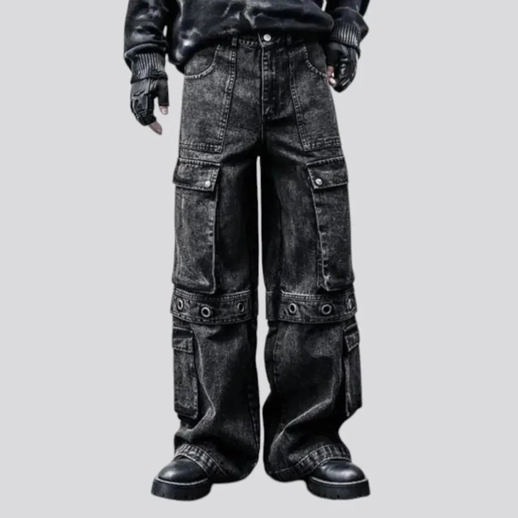 Baggy cargo style men's jeans