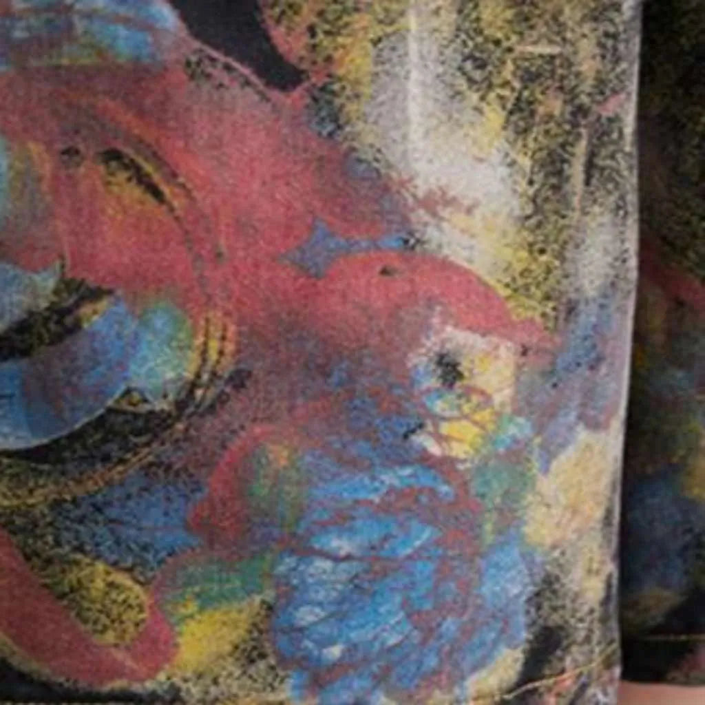 Baggy painted women's jean romper