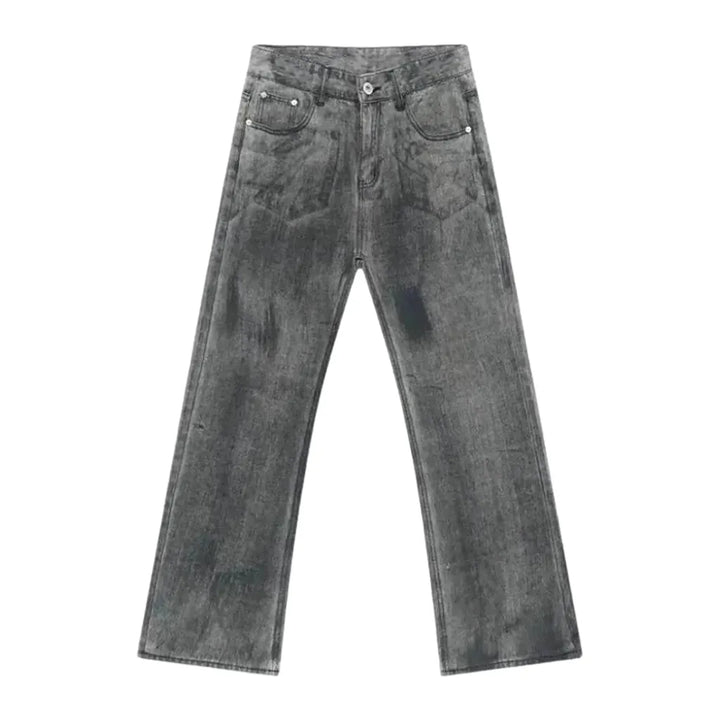 Trendy Painted Men's Jeans - Grey