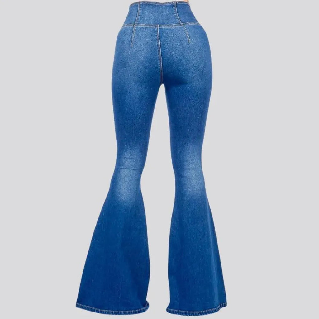 High rise stretchable jeans for women