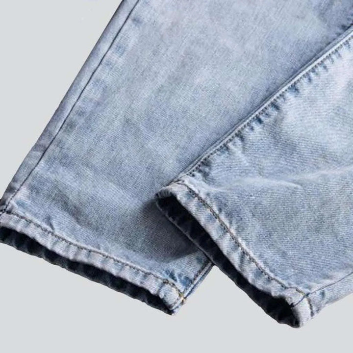 Men's ripped denim jumpsuit