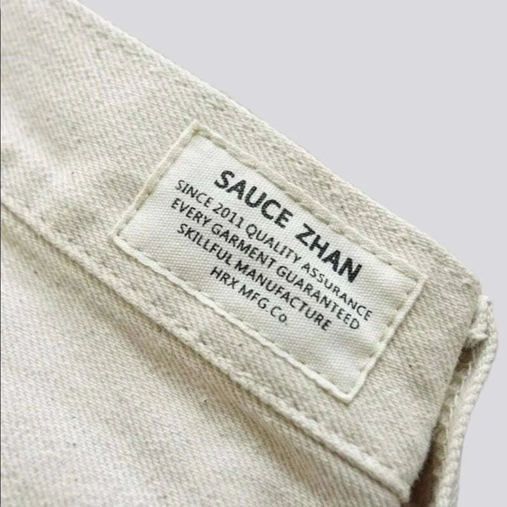 Straight monochrome self-edge jeans