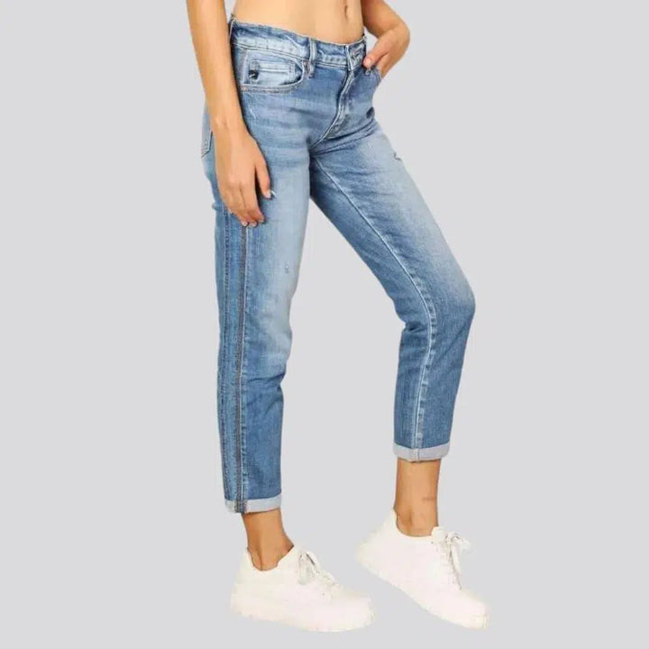 Whiskered women's street jeans