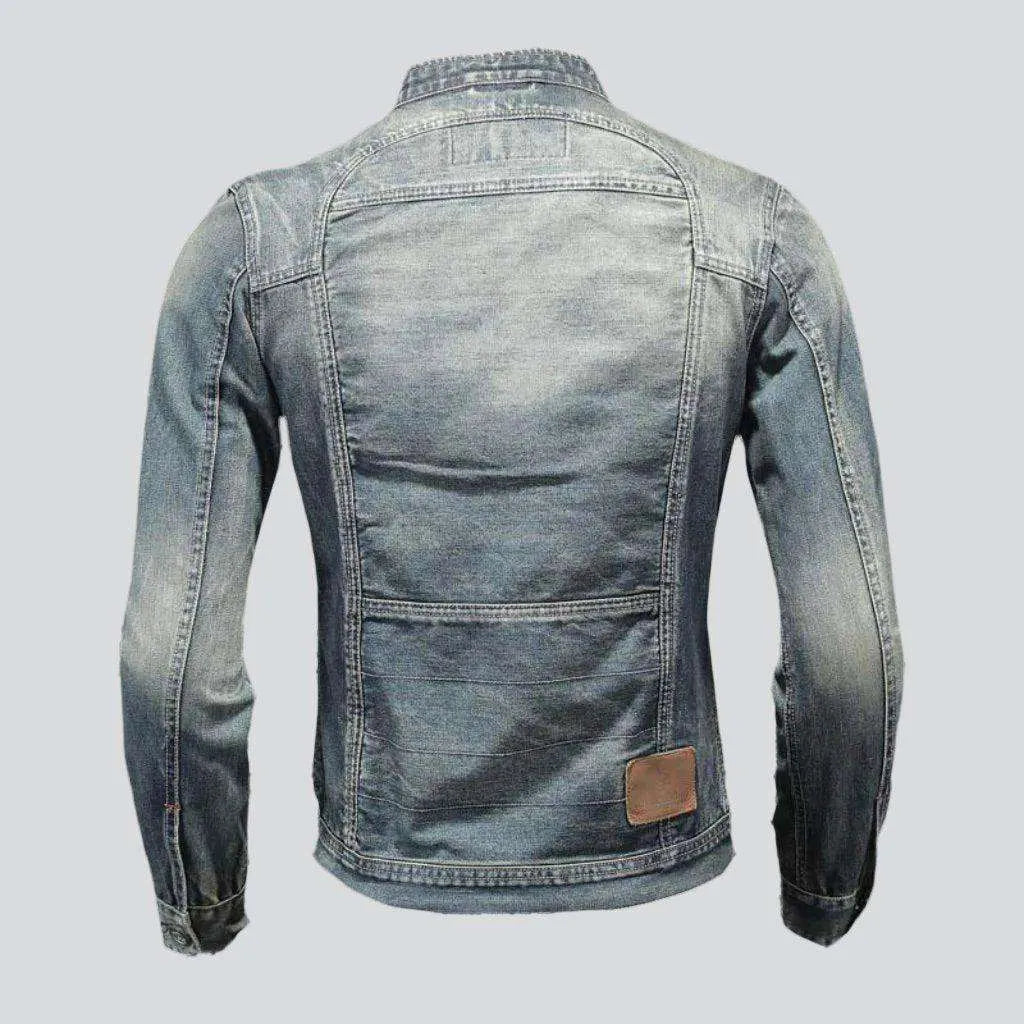 Vintage trendy biker denim jacket
