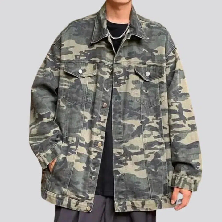 Oversized y2k men's denim jacket