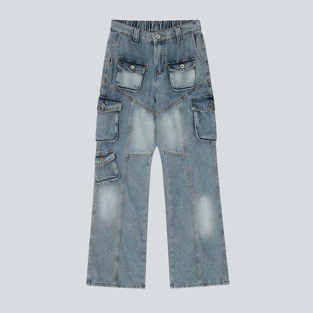 Cargo multi-pocket women's jeans