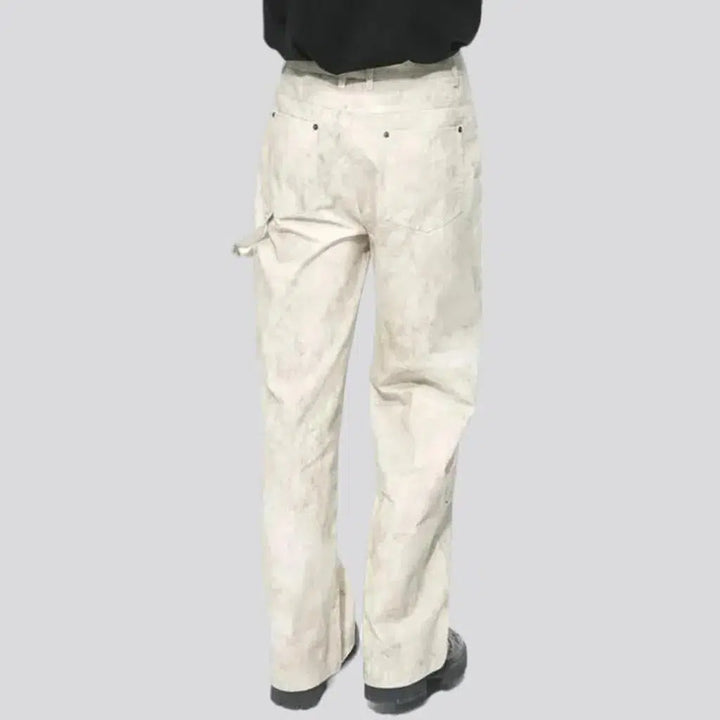 High-waist color jeans
 for men