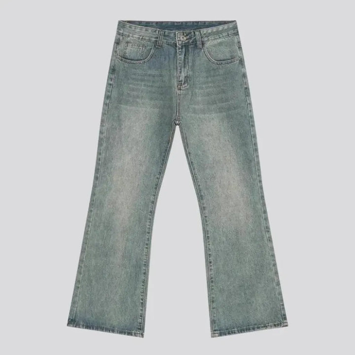 90s fashion roomy sanded men's jeans