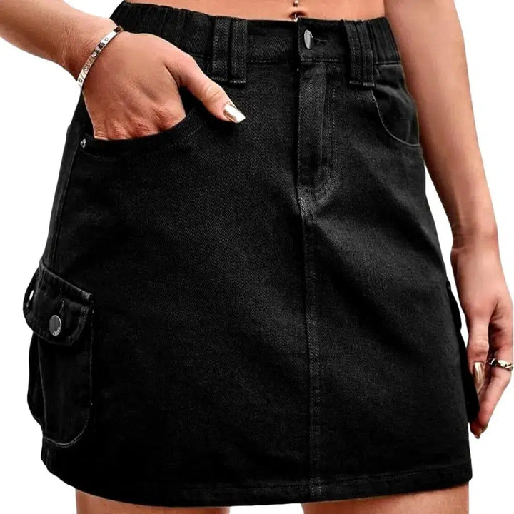 Mini color denim skirt
 for ladies