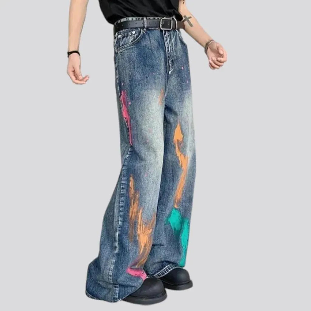 Baggy fit vintage boho men's jeans