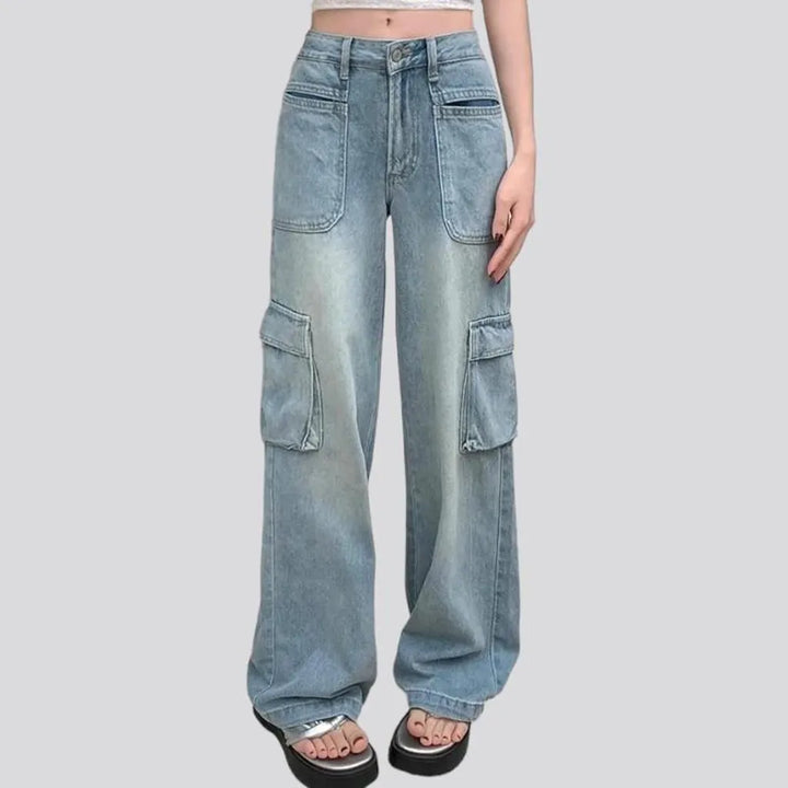 Cargo floor-length jeans
 for women
