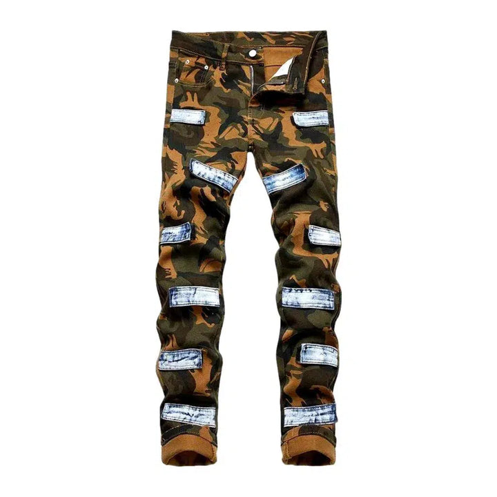 Camouflage men's painted jeans