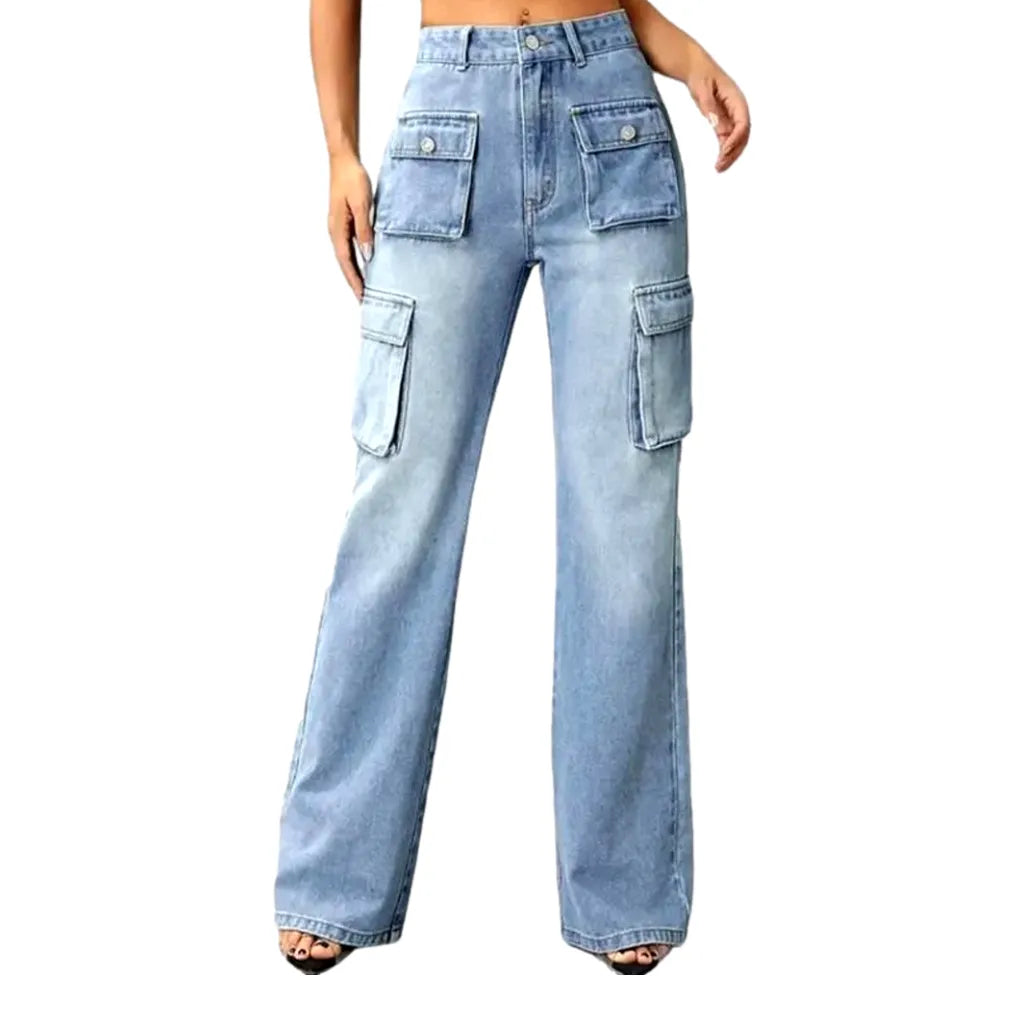 Cargo women's mid-waist jeans
