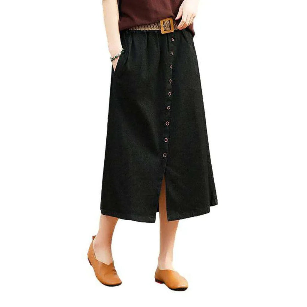 Casual look long jeans skirt