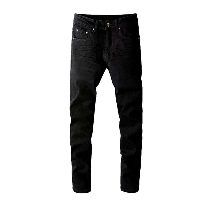 Casual skinny men's black jeans