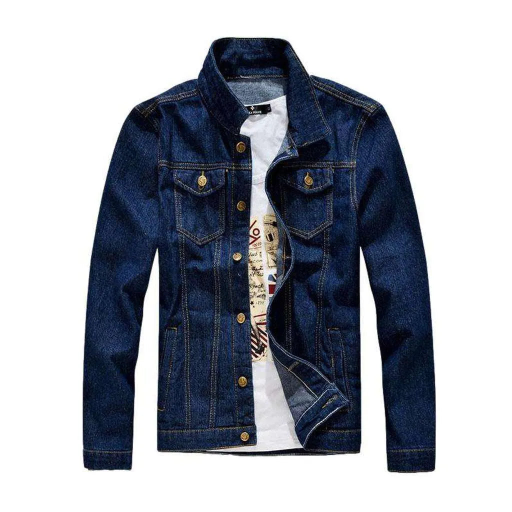 Casual slim men's denim jacket