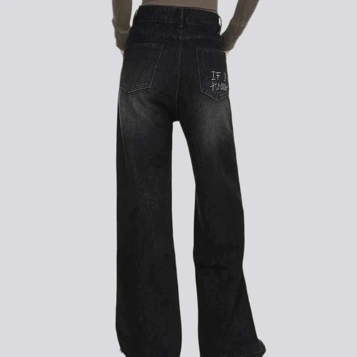 Distressed women's sanded jeans