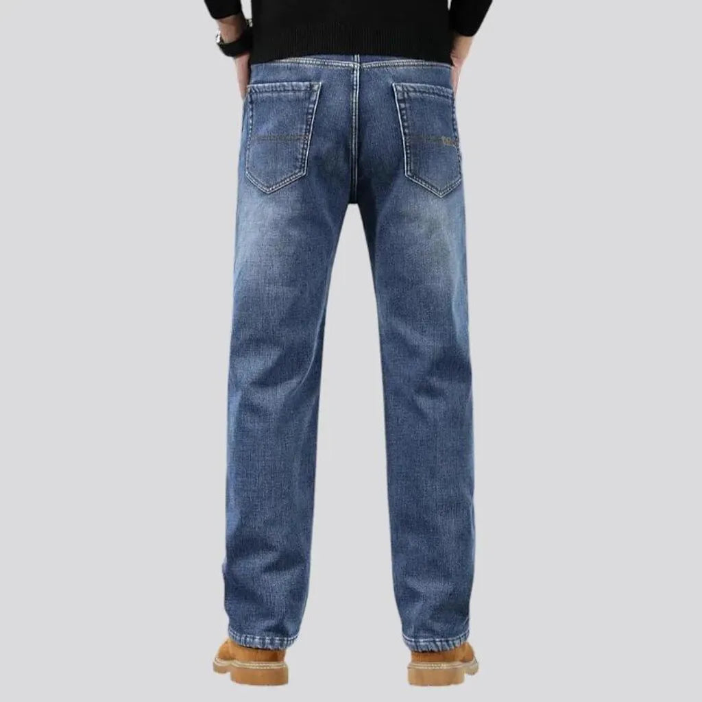 Straight fit dark faded men's jeans