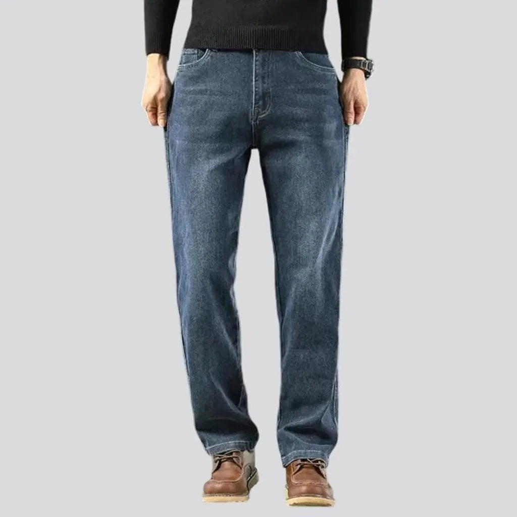 Dark wash classic fit jeans for men