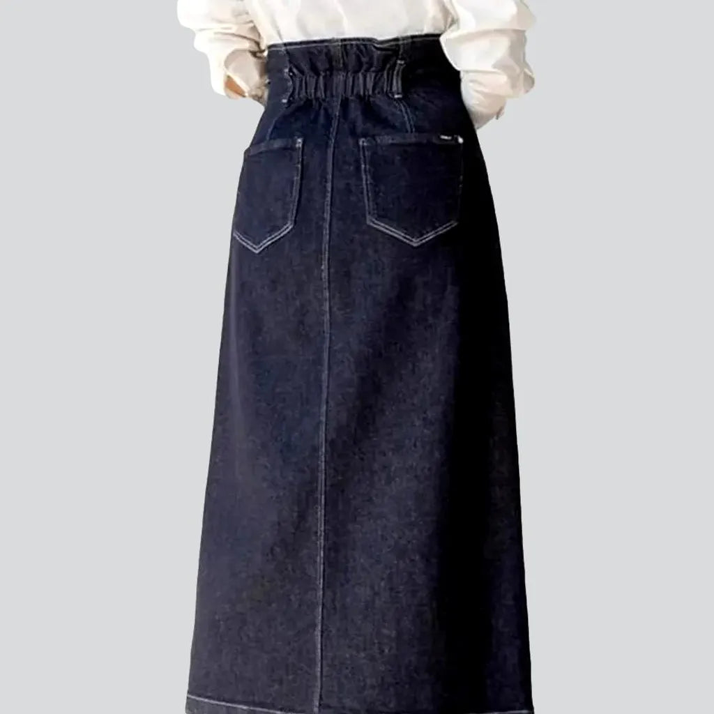Slit classic women's jean skirt