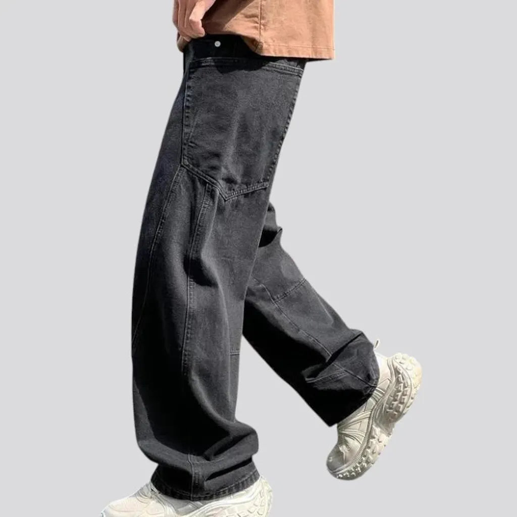 Comfortable baggy fit boho men's denim pants