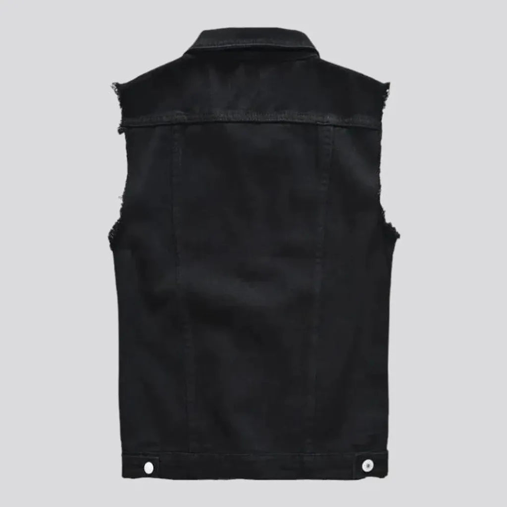 Slim men's jean vest