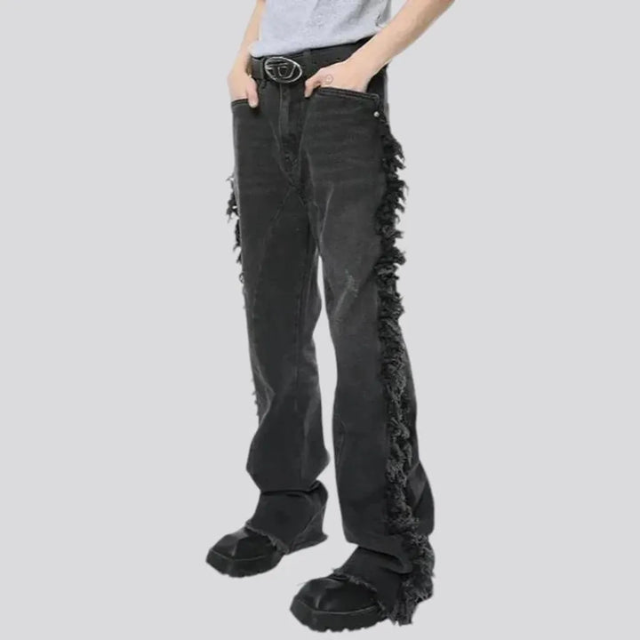 Vintage fringe loose men's jeans