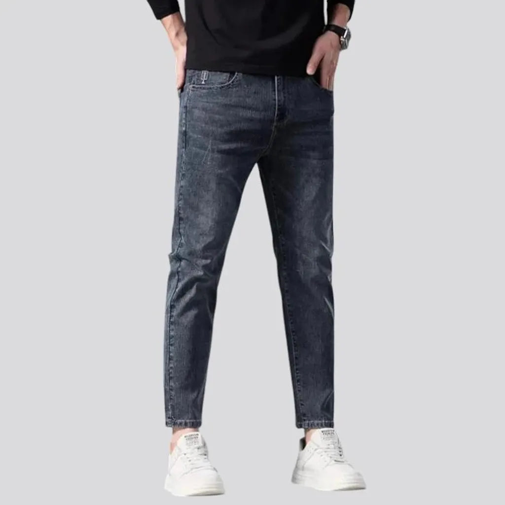 Retro tapered-fit stonewashed men's jeans